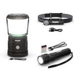 Energizer Rechargeable LED Camping Lantern, Hybrid LED Head Torch Rechargeable or Battery Powered & Rechargeable LED Tactical Torch