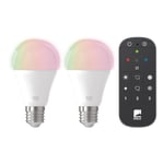 Eglo Uppsättning med 2x E27 A60, fjärrkontroll - RGB + TW - Zigbee, Bluetooth