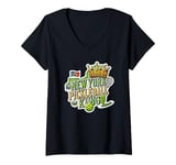 Womens New York Pickleball King Empire State Court Champion Design V-Neck T-Shirt