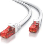 25m Câble réseau Cat 6 RJ45 - Câble LANGigabit Ethernet 1Gbps 1000Mbps 25 mètres - Revêtement en PVC Blanc - 10 100 1000 Mbits Câble de Patch 250Mhz UTP PIMF - Compatible avec Cat.5 Cat.5e Cat.7.[G182]