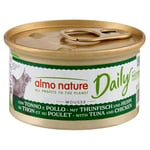 Almo Nature Daily Mousse avec Thon et Poulet. Nourriture Humide pour Chat Adulte - 24 boîtes de 85g