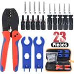 Outils de Sertissage Solaires, 23PCS Kit d'outils de Sertissage Connecteur de Câble Solaire MC4 2,5 à 6 mm² Outils de Sertissage Solaires pour Câble