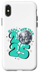 iPhone X/XS New Year 2025 Disco Ball Party NYE New Year Eve Retro Aqua Case