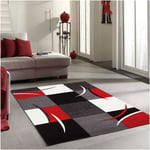 Unamourdetapis - Tapis salon et chambre 160x230 rouge rectangle tissé motif damier comma