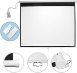 Écran de projection motorisé avec télécommande toile de projecteur home cinéma vidéoprojecteur 203 x 203 cm Helloshop26 01_0000053