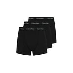 Calvin Klein Cotton Stretch 3 Pack Trunk, All Black(Size: M)