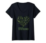 Womens Edward Scissorhands Valentine’s Day Topiary Heart Fill V-Neck T-Shirt