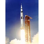 Wee Blue Coo Space Apollo 11 Launch Saturn V Rocket Blast Thrust Flame USA Wall Art Print Mur Décor 30 x 41 cm