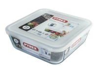 Pyrex Classic Square Glass Dish with Plastic Lid 2.0L - White