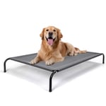 Nobleza Lit Chien Surélevé Grande Taille, Lit de Camp pour Chiens Chats, Animaux de Compagnie Intérieur Extérieur, Panier Sureveler Chien Lavable Respirant, Gris, XL, 137x90x20CM