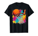 Colorful Basketball Tie Dye Color Splash Hoop Net Basketball T-Shirt