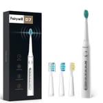 Sonic Fairywill Electric Toothbrush 4 Replacement Brush Heads Timer Rechargeable