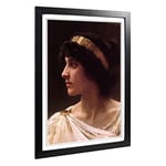 Big Box Art Framed Print of William Adolphe Bouguereau Irene Design | Wall Art Picture | Home Decor for Kitchen, Living Room, Bedroom, Hallway, Black, A2 / 24.5x18 Inch / 62x45cm