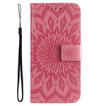 Motorola Edge 30 Pro Skinndeksel med Lommebok og Stropp - Mandala-Trykk - Rosa