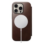 Nomad iPhone 16 Pro Modern Horween Leather Folio MagSafe Rustic Brun