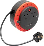 Eagle 2 Plug Socket Cassette Cable Extension Reel Cable with 2 USB Chargers- 5M