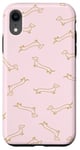 iPhone XR Chic Gold Dachshund Wiener Dog Doxie Sausage Dog Pattern Case