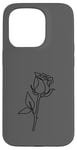 Coque pour iPhone 15 Pro Rose noire abstraite dessin minimaliste Line Art