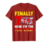 Finally 7 Now I'm the Fire Chief 7th Birthday Fire Truck T-Shirt