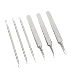 6pcs Blackhead Remover Pimple Comedones Extractor For Blemish Whited Popping