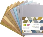 Happy Color Corrugated Cardboard A4 Mix Gold/Silver 10 Sheets