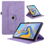 TEDTIKJT Coque pour Tablette Samsung Galaxy Tab A 10.5" 2018 SM-T590/T595 Étui Housse PU Cuir 360°Rotatif Support Protection Flip Coque pour Samsung Galaxy Tab A 10.5" 2018 Cover, Violette Arbre