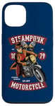 Coque pour iPhone 13 Lunettes de moto western steampunk avec chapeau haut-de-forme