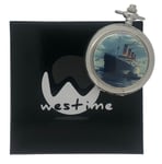 RMS Titanic Silver Tone Quartz Pocket Watch And Chain by WESTIME WTS.022