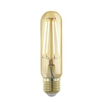 EGLO Ampoule LED tube E27 dimmable, lampe Edison à incandescence Golden Vintage, éclairage rétro, 4 watts (correspond à 28 watts), 300 lumens, blanc chaud, doré, 1700 Kelvin, T32, Ø 3,2 cm