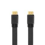 Nedis High Speed ​​HDMI ™ kabel med Ethernet | HDMI™ Kontakt | HDMI™ Kontakt | 4K@30Hz | 10.2 Gbps | 10.0 m | Platt | PVC | Svart | Label