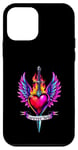 Coque pour iPhone 12 mini ForeverWild - Tatouage graffiti - Motif cœur flamboyant