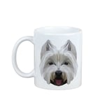 West Highland White Terrier - muki kuva ja geometrinen koira Art-Dog -tekstillä