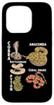 Coque pour iPhone 15 Pro Différents types de serpents pour les amateurs de serpents Reptile Zoo