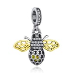 shangwang 925 Sterling Silver Ladybug Bee Crown Gold Love Heart Beads Suitable For Original Pandora Charm Bracelet Diy Jewelry Making PY1857