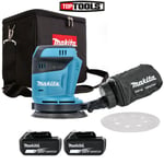 Makita DBO180Z 18V Li-ion Random Orbital Sander + 2 x 5ah Batteries & Cube Bag  