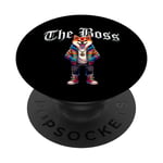 Shiba Inu Dog The Boss Cool Jacket Outfit Dog Mom Dad PopSockets Swappable PopGrip