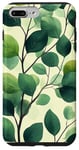 Coque pour iPhone 7 Plus/8 Plus Feuilles Botanique Fleur Plante Dessin Au Trait Vert Sauge