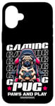 iPhone 16 Plus Gaming Pug Video Game Dog Graphic For Men Boys Women Kids Case