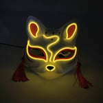 Halloween 10 väriä LED Neon El Wire Mask Cosplay Luminous Fox Mask Tanssijuhlamekko Asusteet