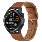 Strap-it Bracelet cuir - compatible pour Huawei Watch GT Runner (serré marron)