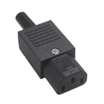 Connecteur de câble droit IEC C13 C14 C15 10A 250V,noir 600,prise mâle,connecteur d'alimentation remplaçable,prise AC 3 broches - Type C13