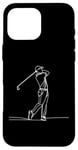 Coque pour iPhone 16 Pro Max Golf Club One Line Art Dessin Golf