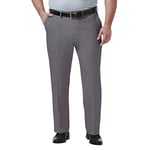 Haggar Men's Premium Comfort Classic Fit Flat Front Dress Pants-Regular and Big & Tall Sizes, Medium Grey Bt, 50W x 30L