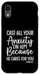 Coque pour iPhone XR 1 Pierre 5:7 Verset biblique chrétien