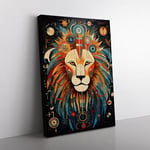 Leo Zodiac Dadaism Art Canvas Print for Living Room Bedroom Home Office Décor, Wall Art Picture Ready to Hang, 76x50 cm (30x20 Inch)