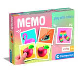 Clementoni Educational Game Memo Pocket Play With Colours 48 Tiles - Game For Children 3-5 Years, Flash Card Games, Learning Logical Thinking, 2 Players, Gift For Boy/Girl, Made In Italy, 18317