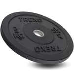 TREXO Olympic Bumper Disque d'haltère 5 kg Matériau caoutchouté pour haltères longues 50 mm de diamètre Disque de fitness durable Musculation Crossfit