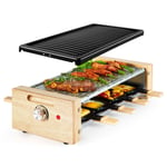 Raclette Grill Electric – Raclette Machine for 8 with 2 Non-Stick Plates – 1200W