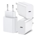 BHHB 3 Lot de 20W Chargeur USB C Spécialement Conçu pour L'alimentation i-Phone Bloc USB C avec i-Phone 16/15/14/13/12 Plus Pro Max Mini, AirPods iPad, Samsung Galaxy S24/23/22 Chargeur USB C i-Phone