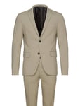 Lindbergh Plain Mens Suit - Normal Lenght Beige